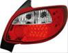 BAKLAMPOR-LED PEUGEOT 206 RÖD/CRYSTAL