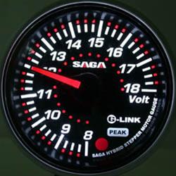 bild SWOOSH / SAGA 60mm Volt -  Vit/Röd belysning Svart tavla