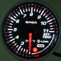 bild SWOOSH / SAGA 60mm Avgastemp -  Vit/Röd belysning Svart tavla
