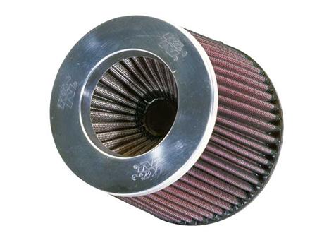 bild K&N Krom Dubbelkonat luftfilter 76mm