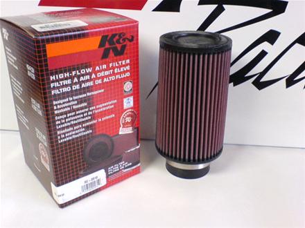 bild K&N Svart Enkelkonat luftfilter 76mm