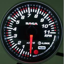 bild SWOOSH / SAGA 60mm Varvräknare -  Vit/Röd belysning Svart tavla