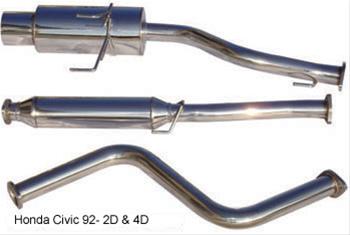bild Catback i rostfritt Honda Civic 92-